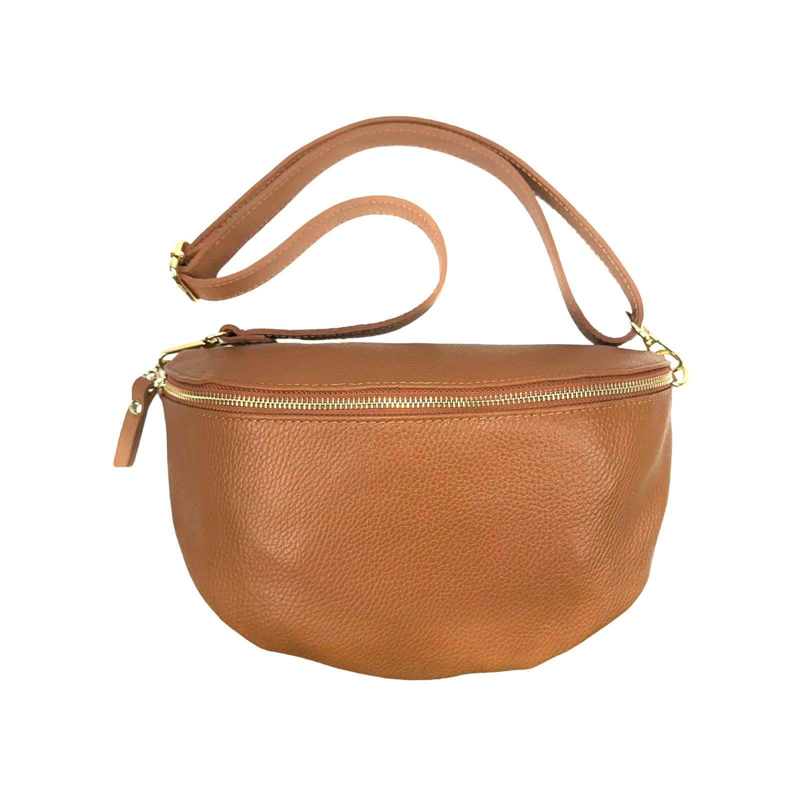 Marsupio grande da donna in pelle italiana.
