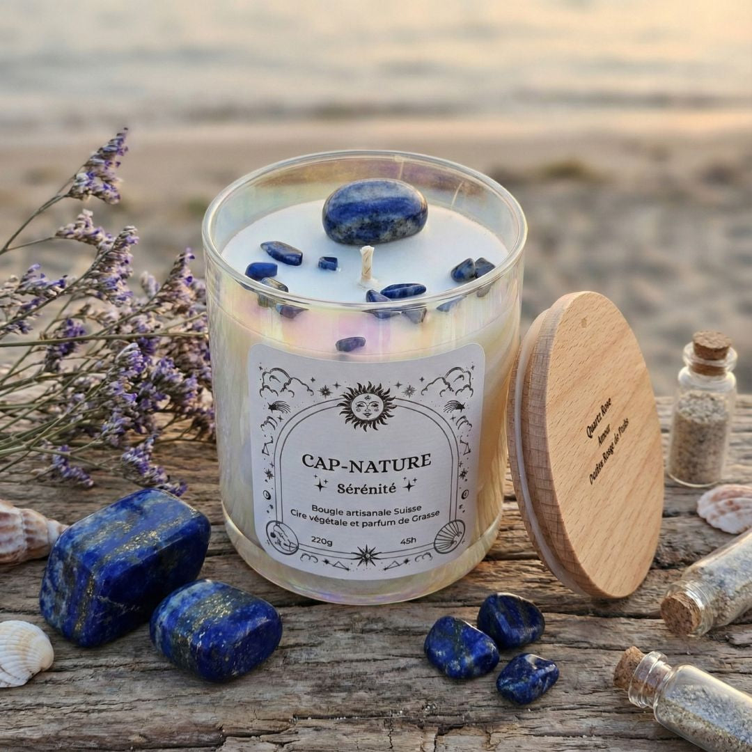 Lapislazuli-Kerze und Cocooning-Parfüm