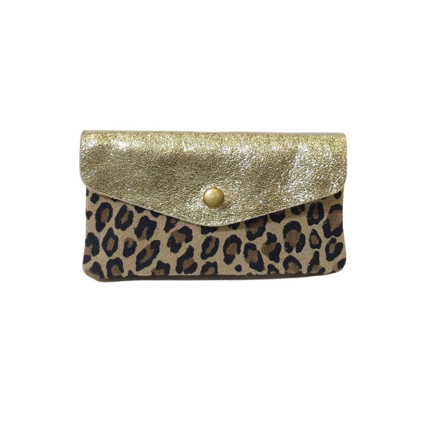 Porte-monnaie en cuir irisé et daim imprimé léopard - Élégance et originalité - Cap-Nature