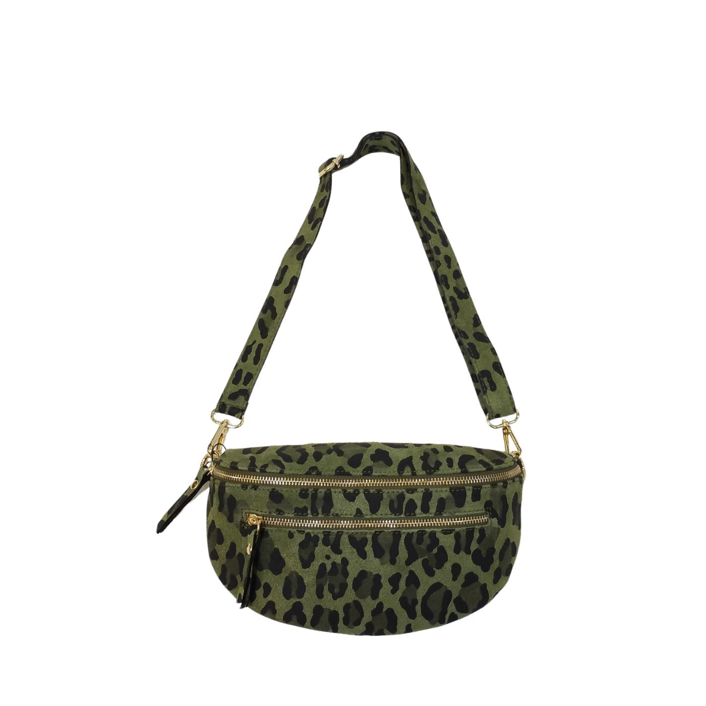 Sac banane en cuir daim imprimé léopard - Audace et élégance