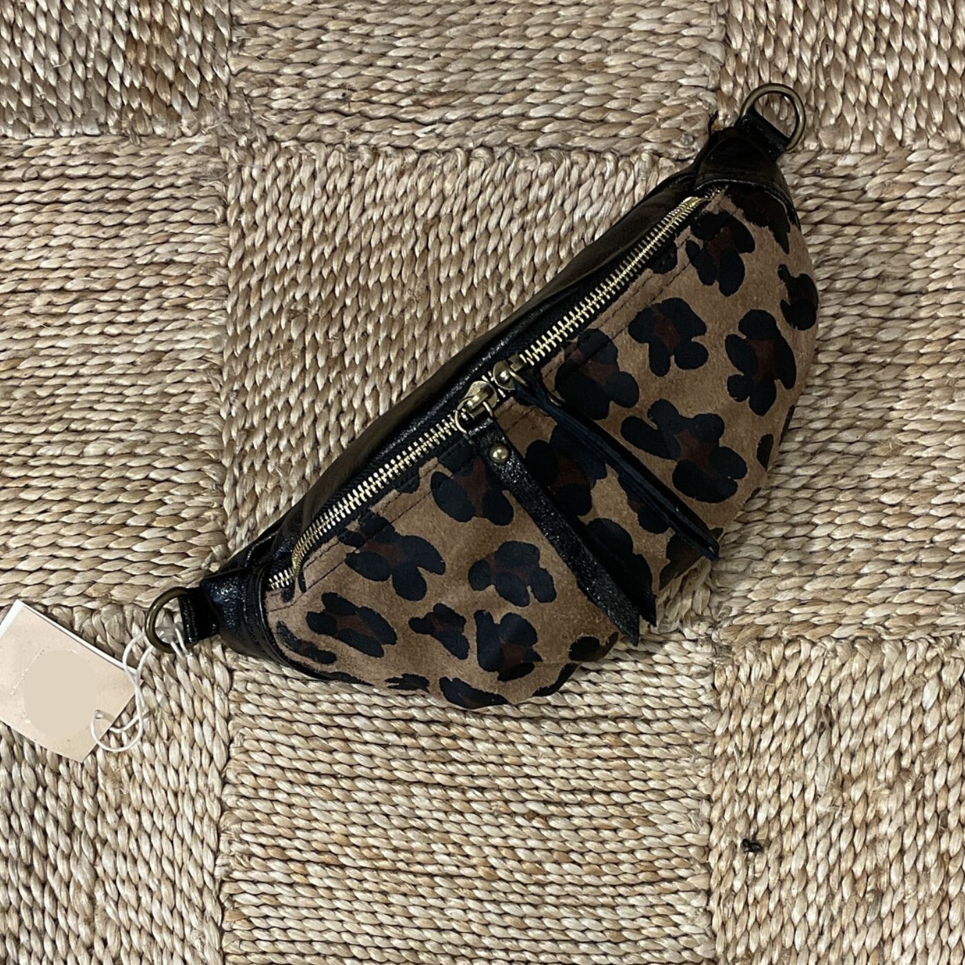 Petit sac banane en cuir irisé - Léopard - Cap-Nature