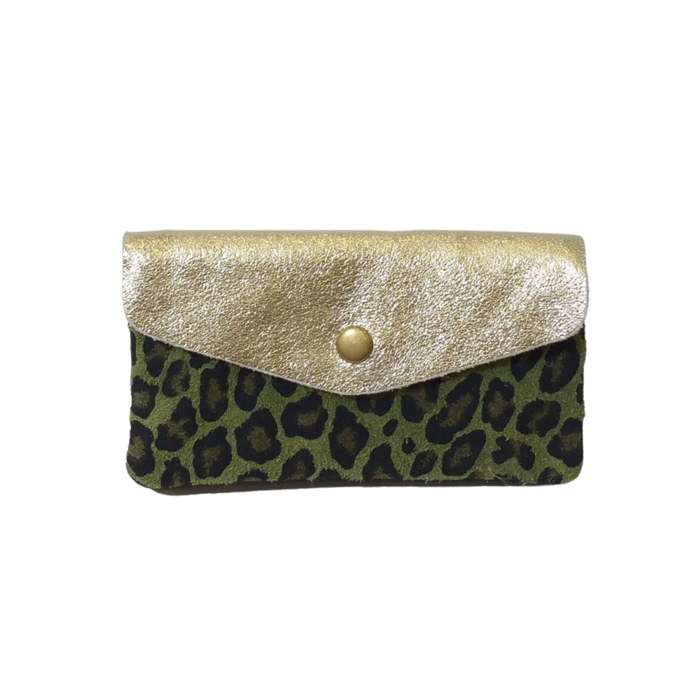 Porte-monnaie en cuir irisé et daim imprimé léopard - Élégance et originalité - Cap-Nature