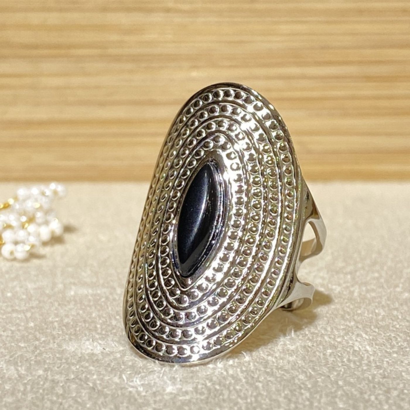 Bague en Acier Inoxydable Couleur Argent - Cap-Nature
