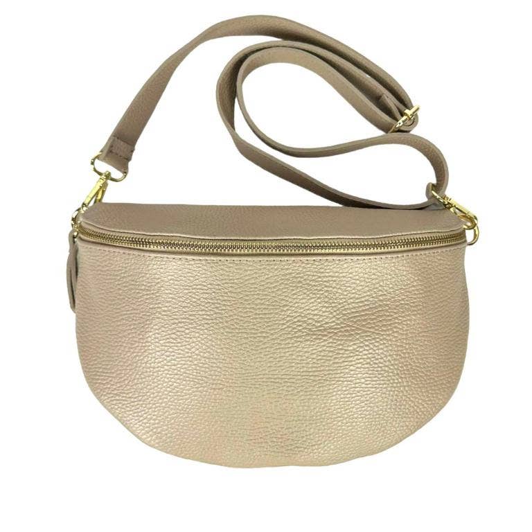 Marsupio grande da donna in pelle italiana.