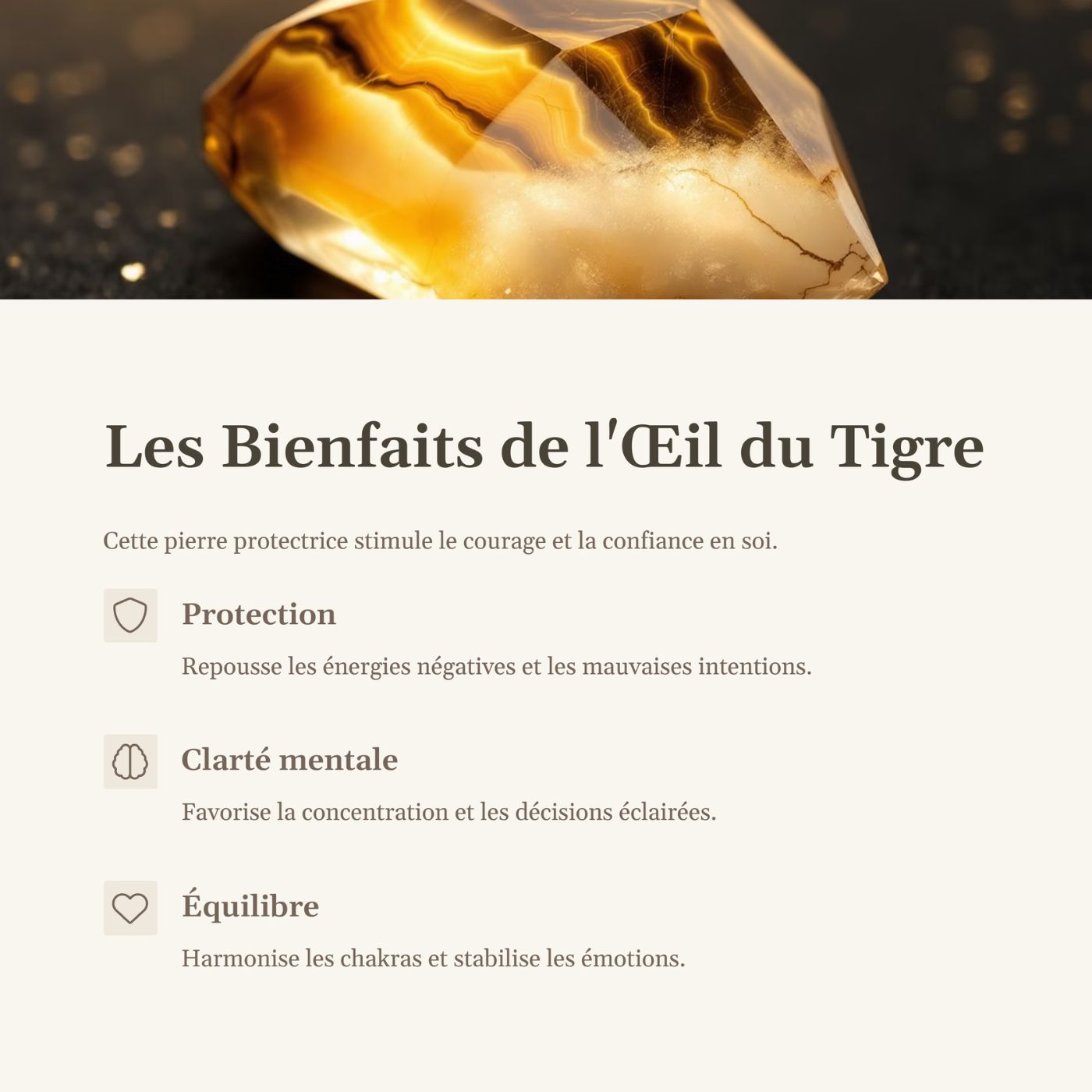 Bougie Œil de Tigre & Parfum Cuir et Bois - Cap-Nature