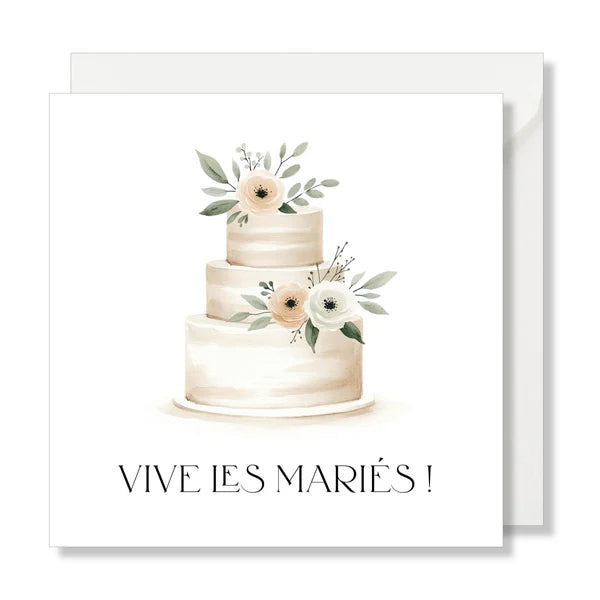 Carte de Vœux Carrée "Vive les Mariés" - Cap-Nature