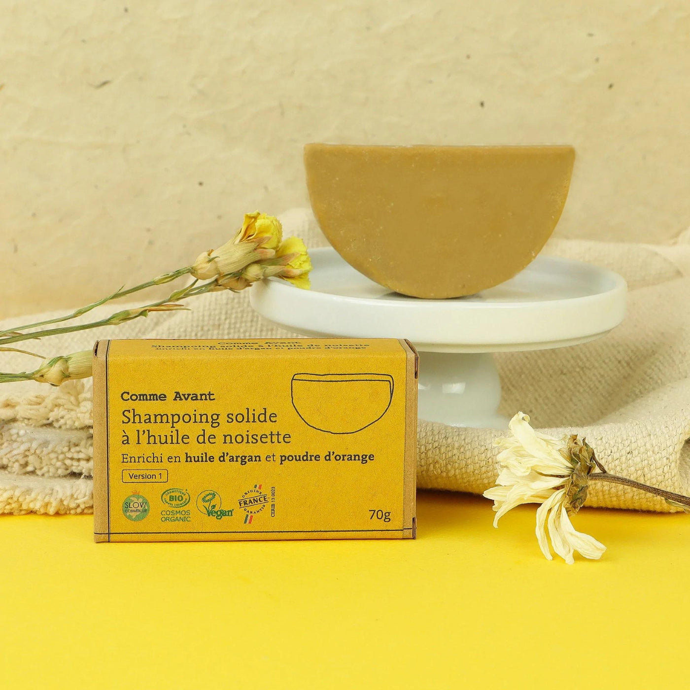 Shampooing naturel solide à l'huile de noisette
