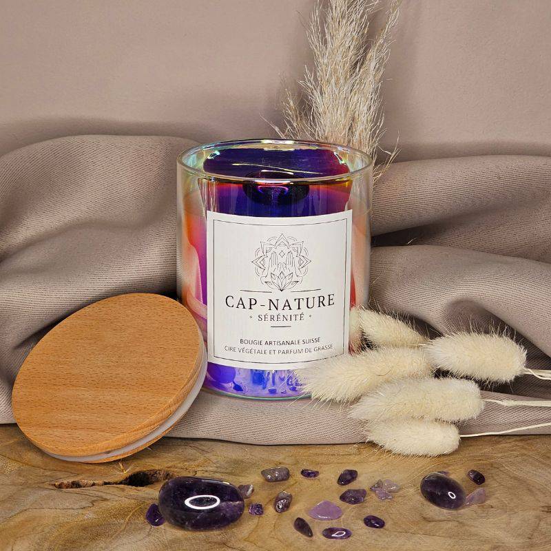 Bougie Améthyste & Fleurs de Coton - Cap-Nature