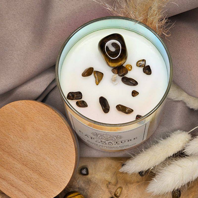 Bougie Œil de Tigre & Fleur de Coton - Cap-Nature
