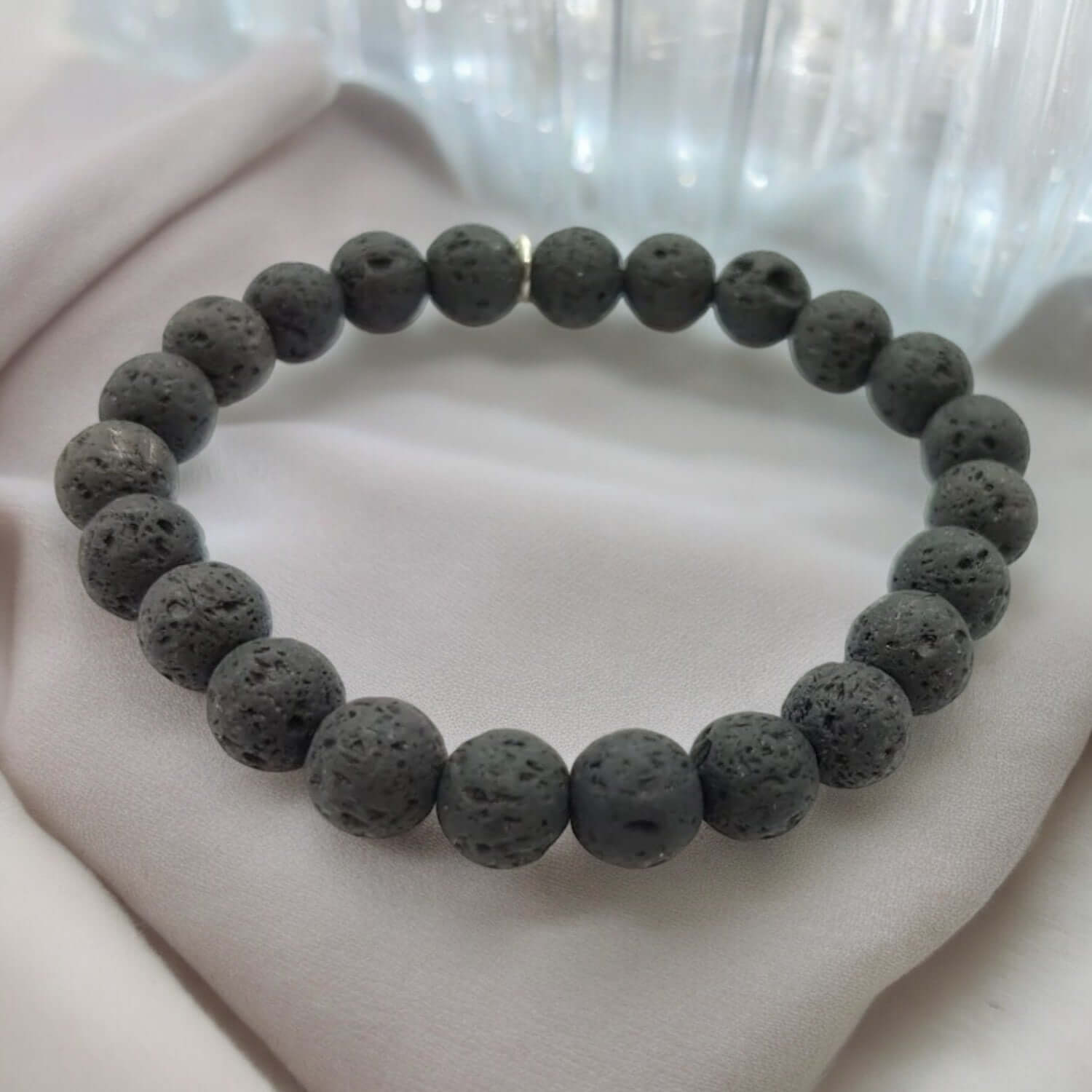 Bracelet en Perle Ronde en Pierre de lave - Cap-Nature