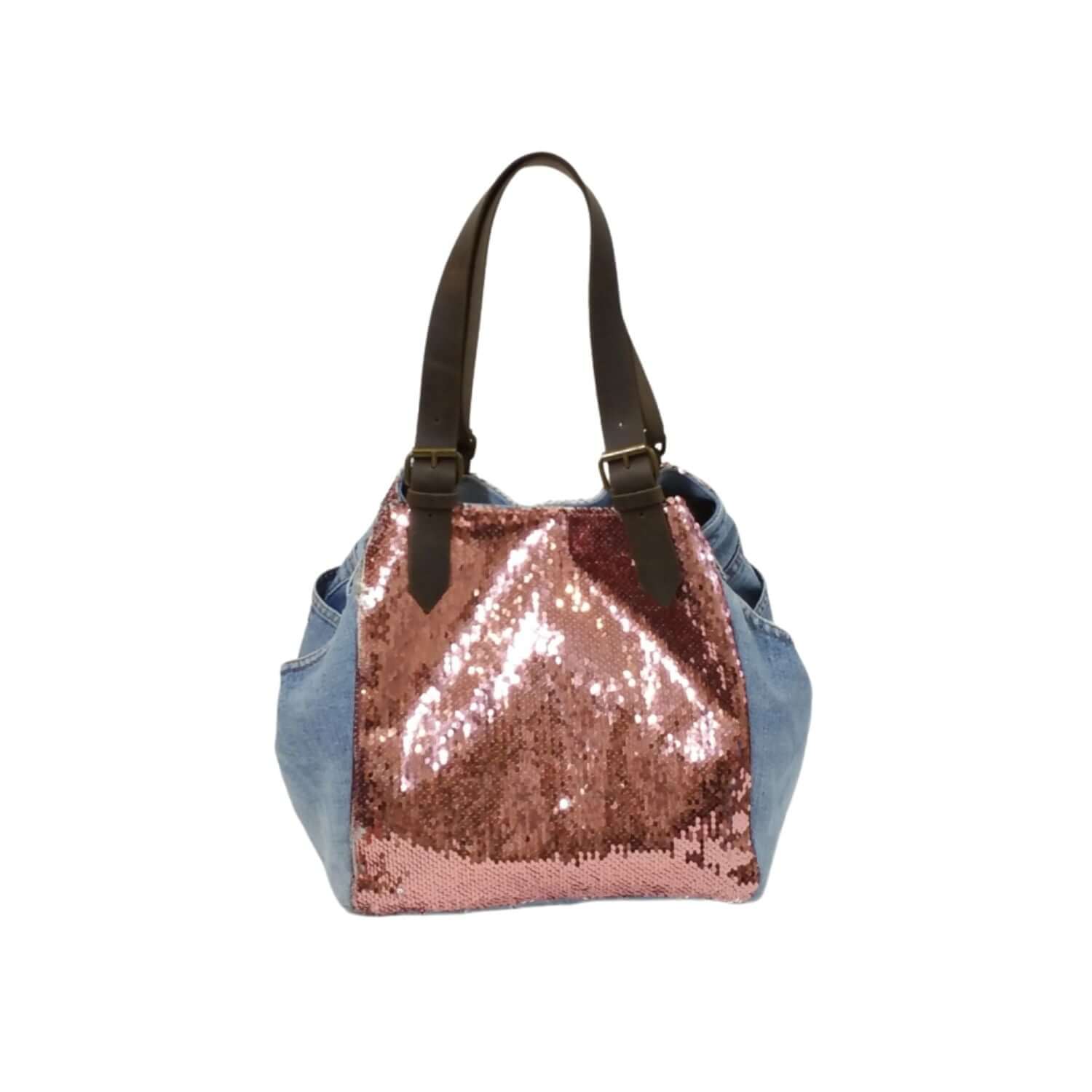 Sac Cabas en Jean Recyclé avec Sequins - Cap-Nature