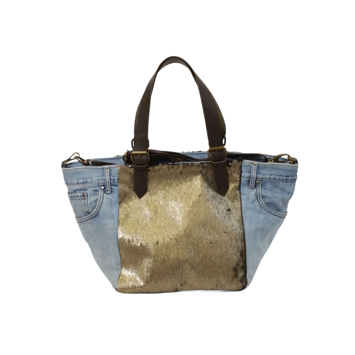 Sac Cabas en Jean Recyclé avec Sequins - Cap-Nature