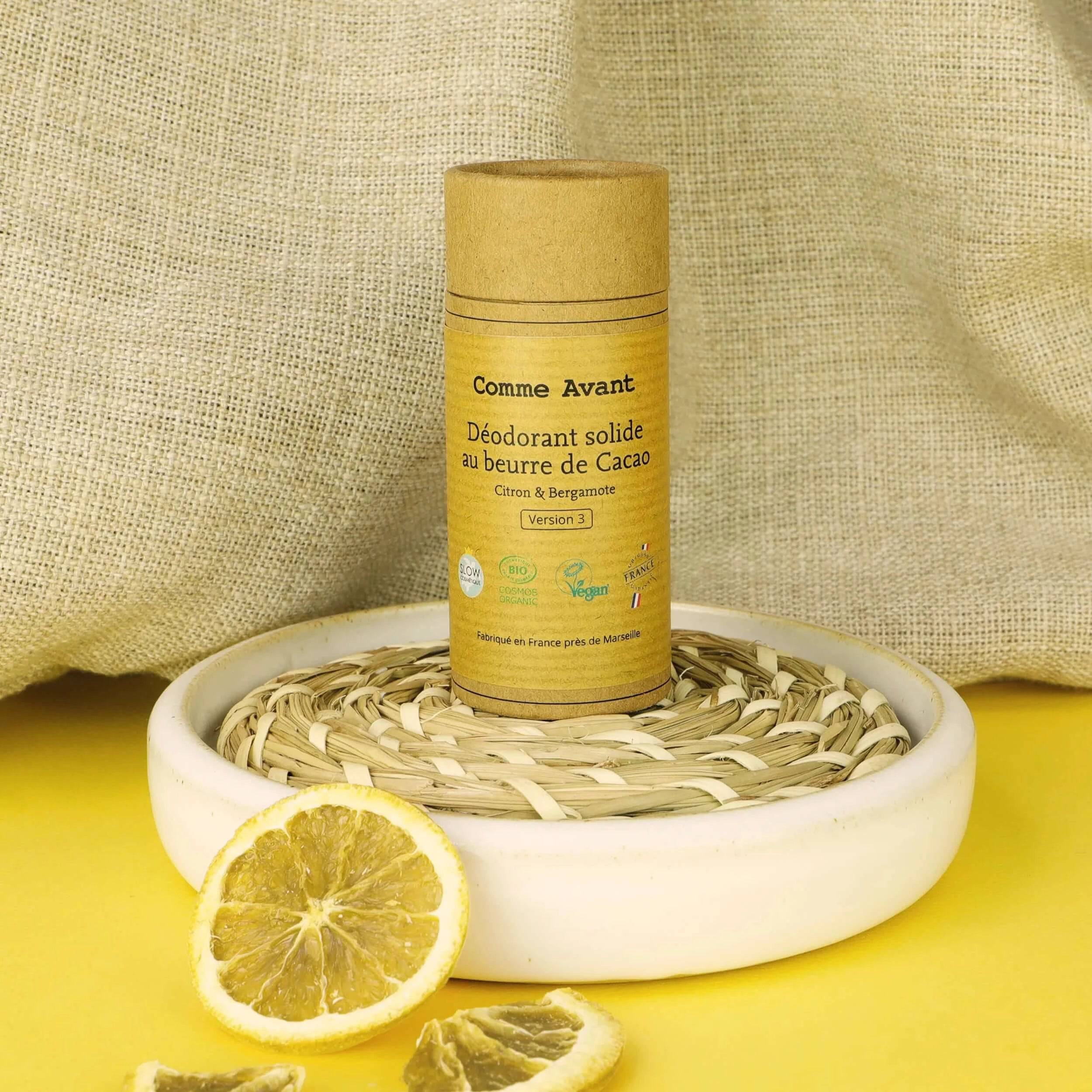 Déodorant naturel solide Citron & Bergamote - Comme Avant - Cap-Nature