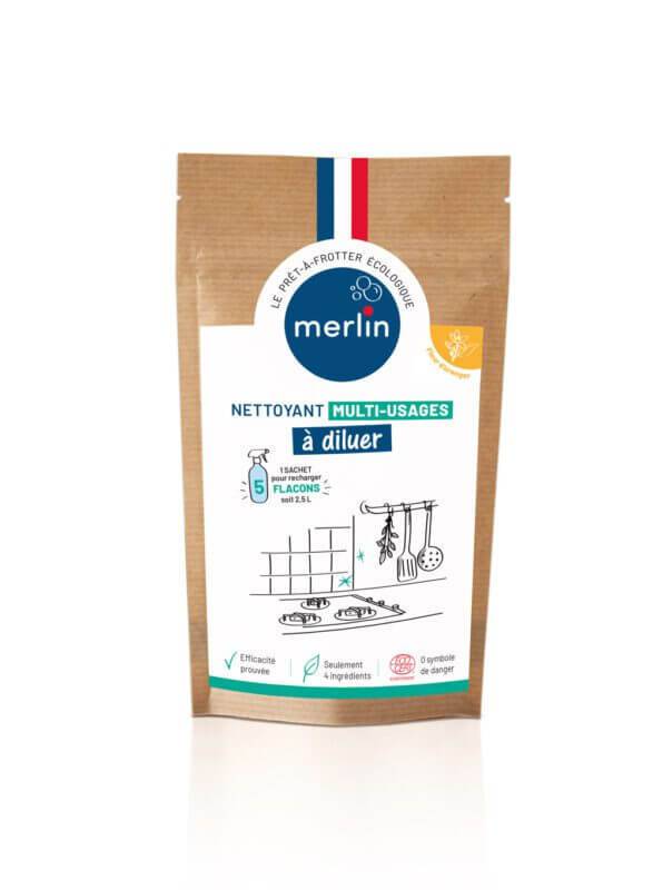 MERLIN Nettoyant multi-usages - Recharge 5 flacons - Fleur d'oranger - Cap-Nature