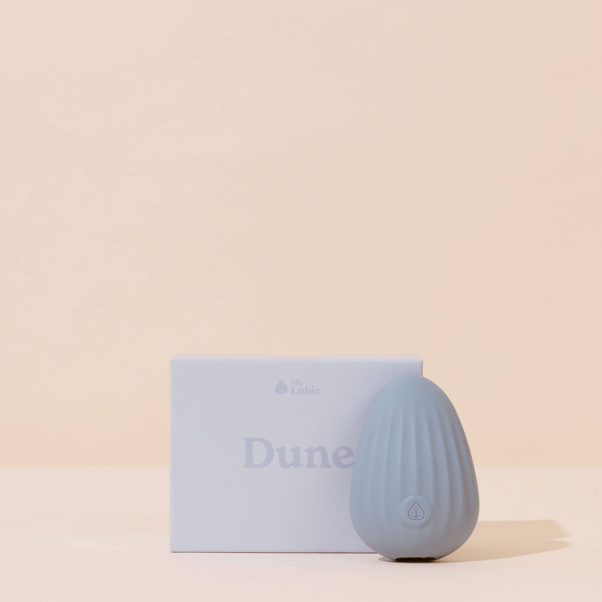 Dune, galet vibrant en silicone moelleux - Bleu Clair