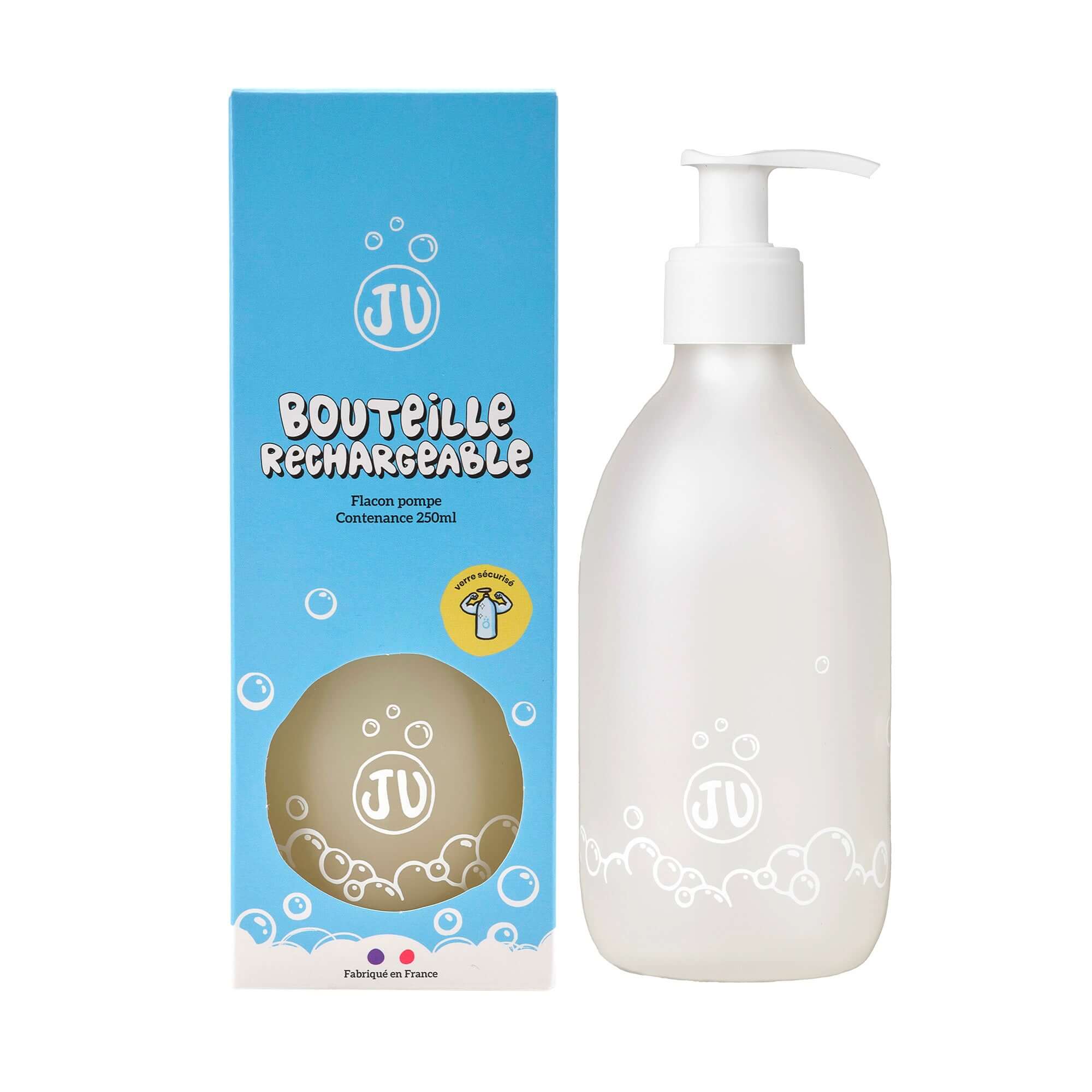 Bottiglia di vetro ricaricabile 250ml JU