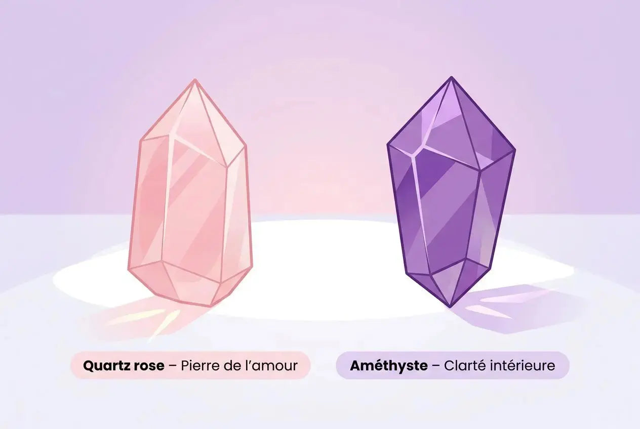 Améthyste et quartz rose signification : vertus en lithothérapie Imagem