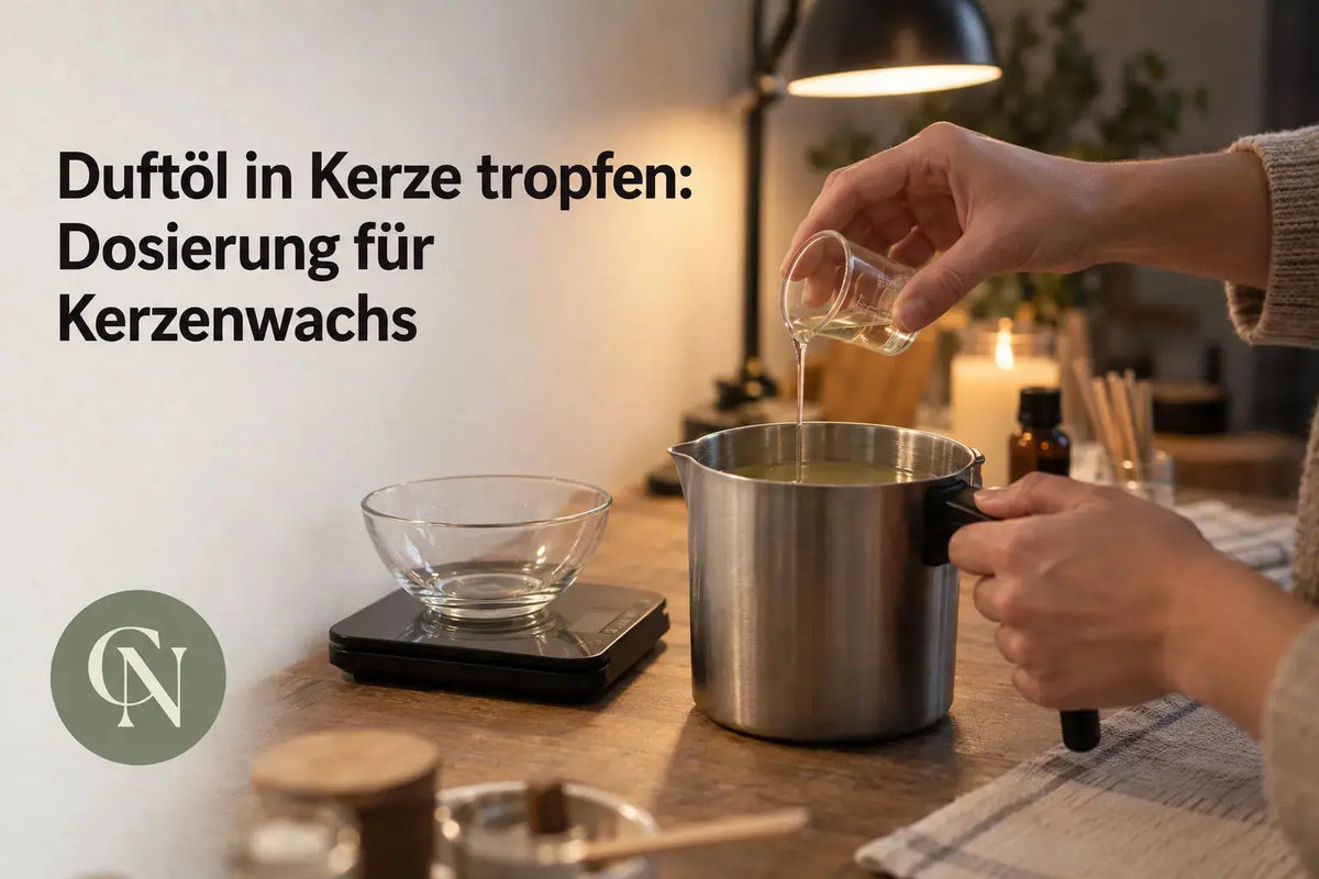 Duftöl in Kerze tropfen: Dosierung für Kerzenwachs