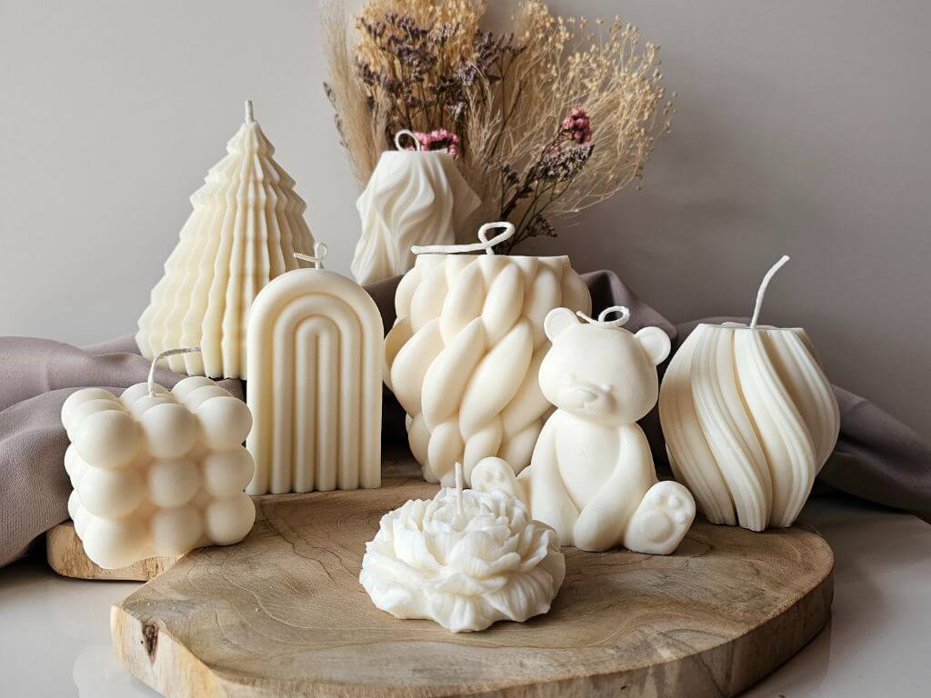 Bougie blanche à la cire de colza Immagine