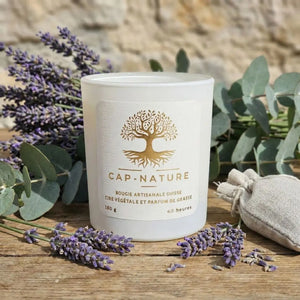 Bougie Artisanale Parfumée Lavandin & Eucalyptus – Fraîcheur et Sérénité Naturelles - Cap-Nature
