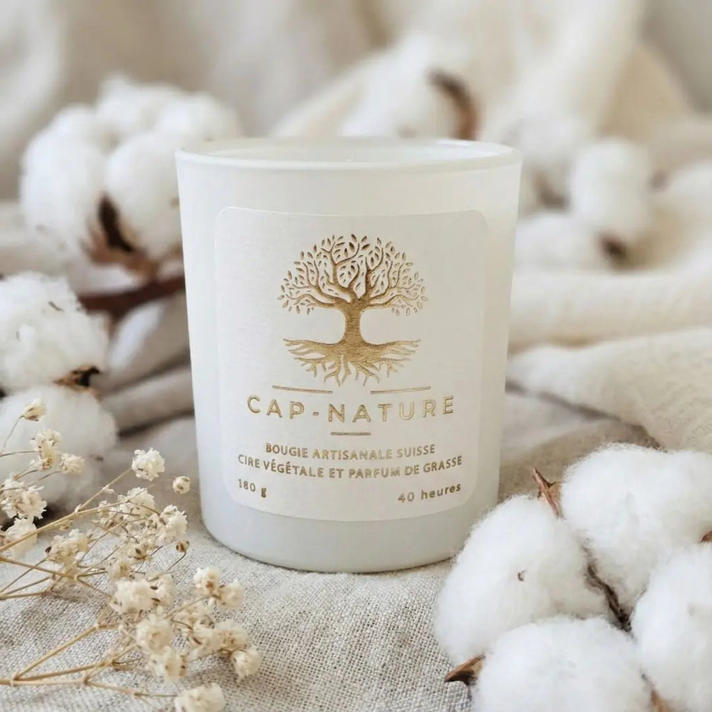 Bougie Parfumée "Fleur de coton" - Cire de Soja - Cap-Nature