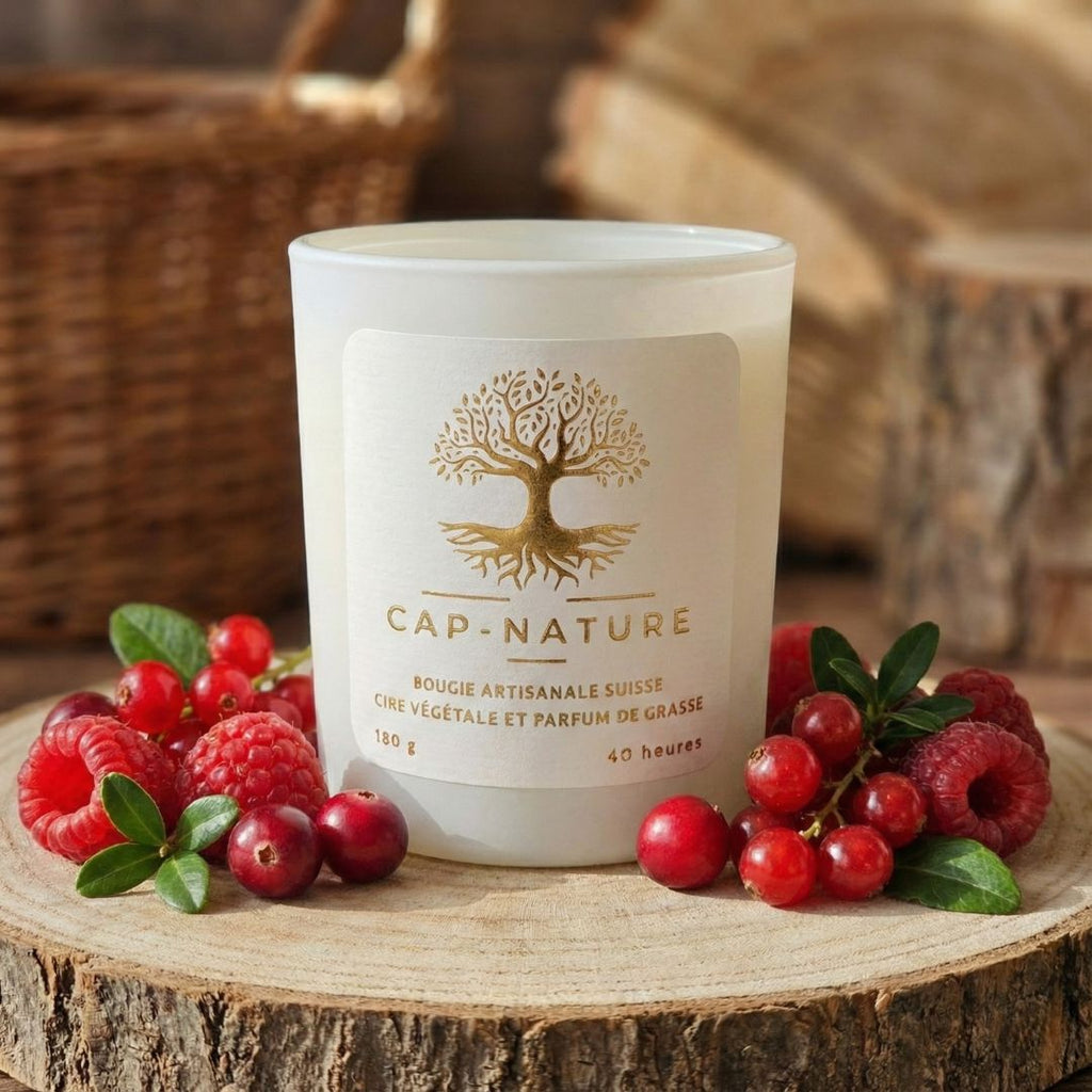 Bougie Parfumée "Rouge de fruits" - Cire de Soja - Parfum de Grasse - Cap-Nature