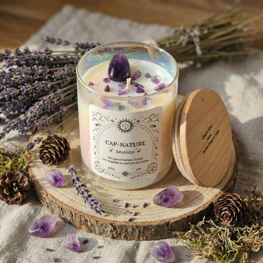 Candela di ametista e profumo Zen