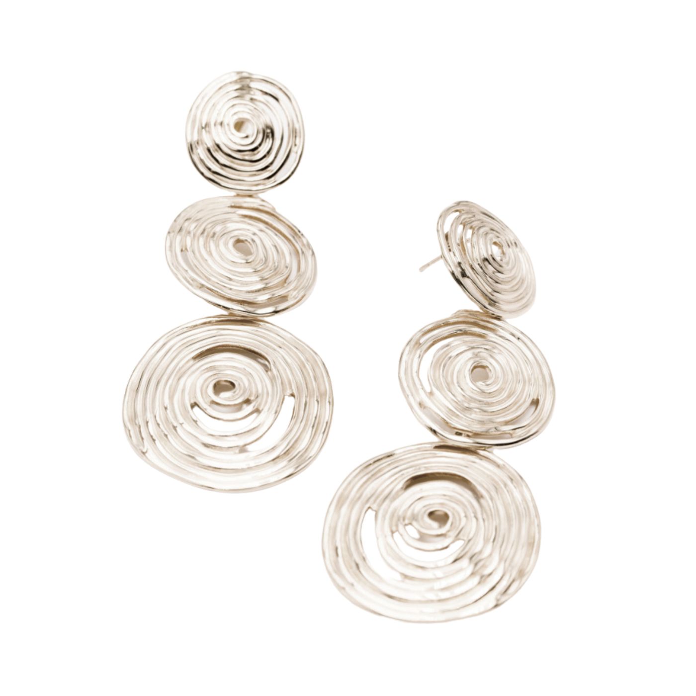 Boucles d'Oreilles Pendantes en Acier Inoxydable avec Spirales - Cap-Nature