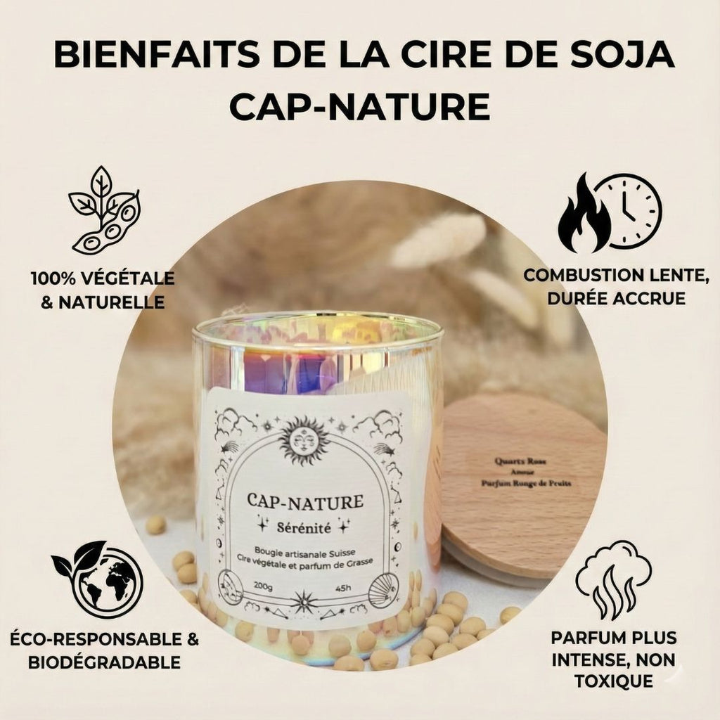 Bougie Cornaline & Parfum Fleur de Coton - Cap-Nature