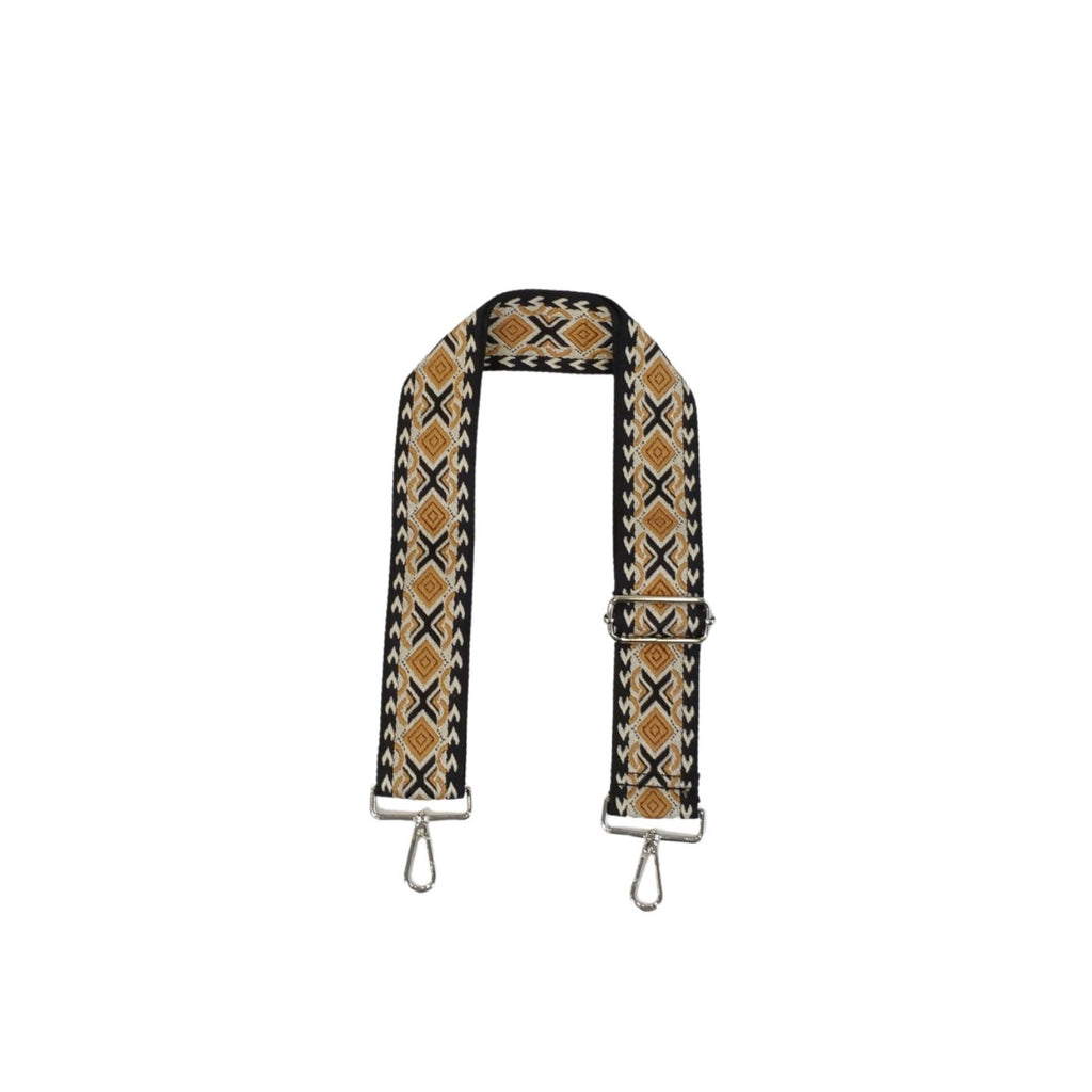 Bandoulière en Textile à Motif avec Accessoires Argentés - Cap-Nature