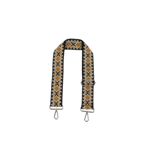 Bandoulière en Textile à Motif avec Accessoires Argentés - Cap-Nature