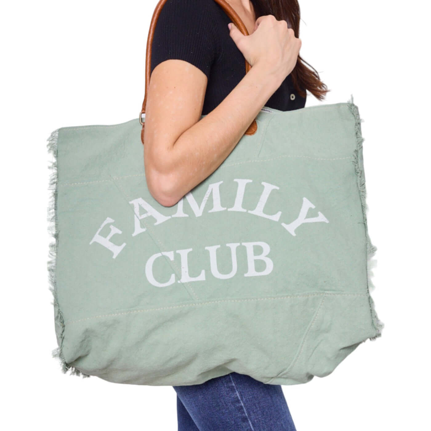 Verblasste „Family Club“-Einkaufstasche – Frühling/Sommer 2024 – Eleganz und Praktikabilität