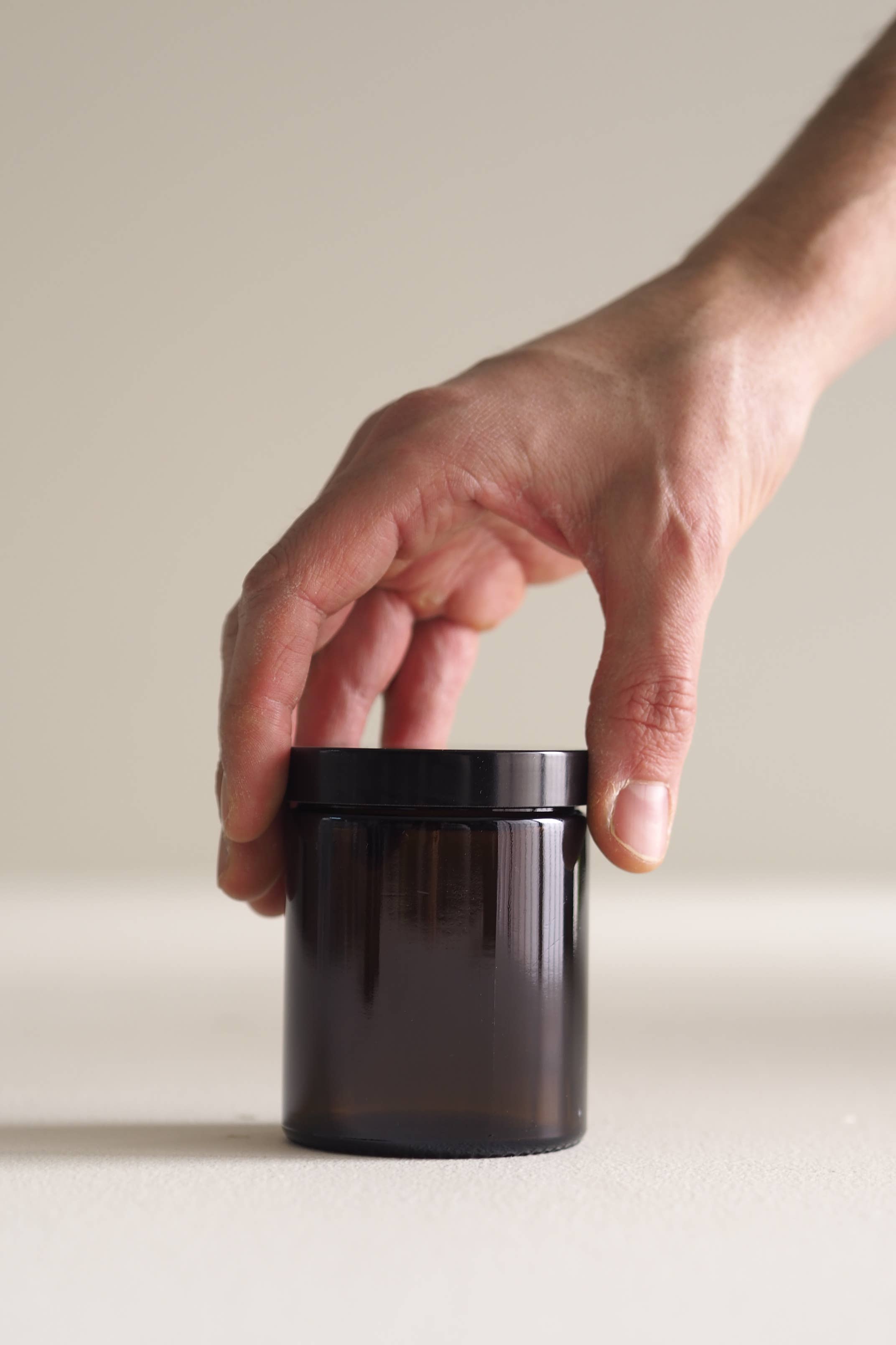 Bocaux en verre ambré