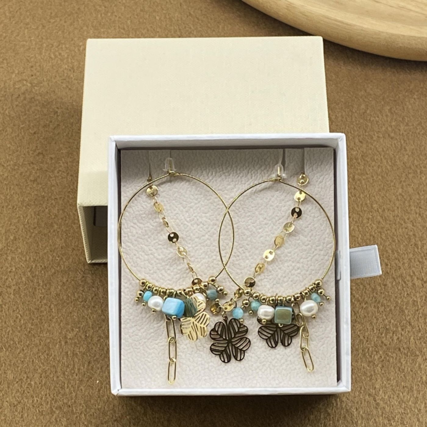 Ensemble Boucles d’Oreilles et Collier en Acier Inoxydable – Coffret Cadeau Élégant - Cap-Nature