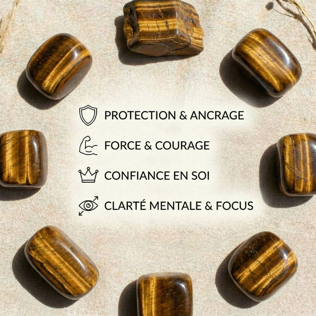 Bougie Œil de Tigre & Parfum Cuir et Bois - Cap-Nature