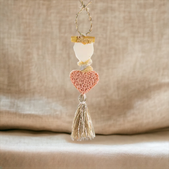 Tresse de Savon Cœur Blanc-Rose - Cap-Nature