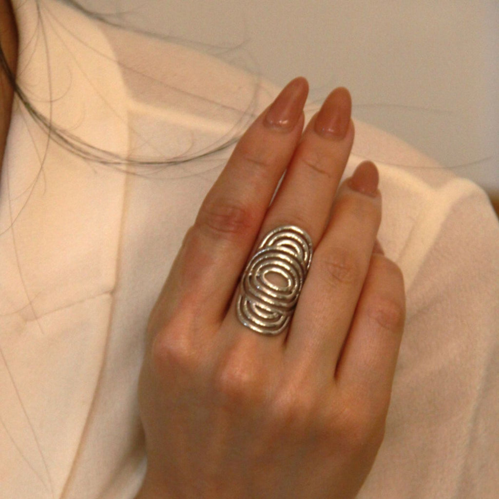 Bague en Acier Inoxydable Couleur Argent - Cap-Nature