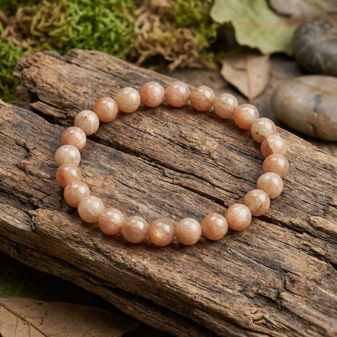 Rundes Sonnenstein-Perlenarmband