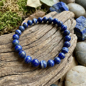 Rundes Lapislazuli-Perlenarmband