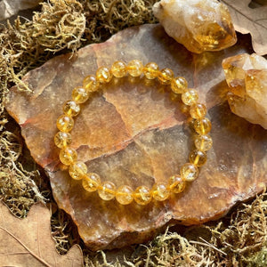 Bracelet en Perle Ronde en Citrine