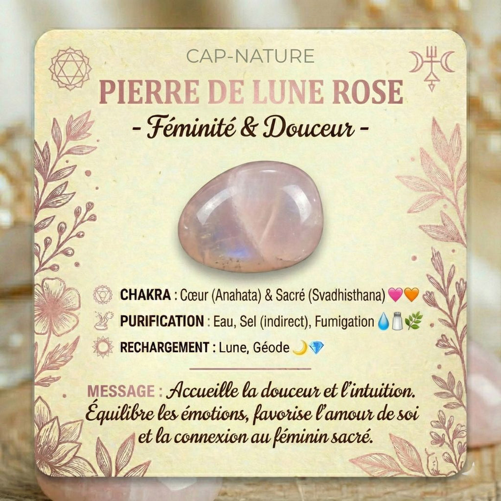 Bracelet en Perle Ronde en Pierre de Lune rose