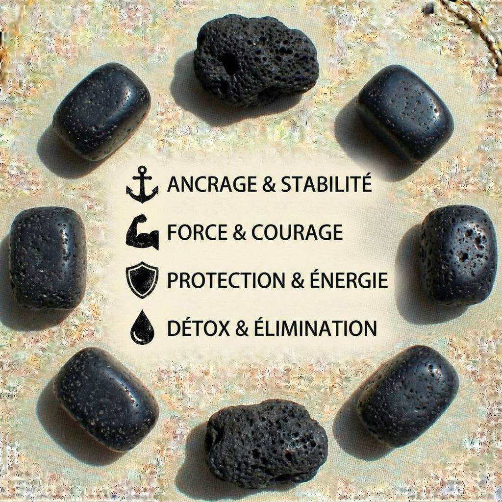 Rundes Perlenarmband aus Lavastein