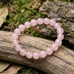 Bracelet en Perle Ronde en Quartz Rose Cap-Nature