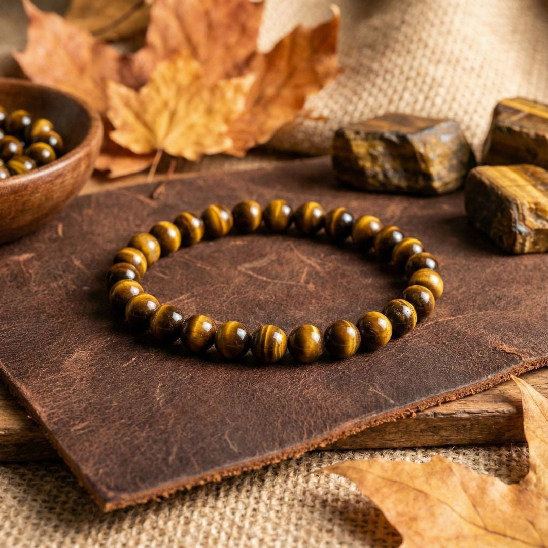 Tigerauge Rundes Perlenarmband