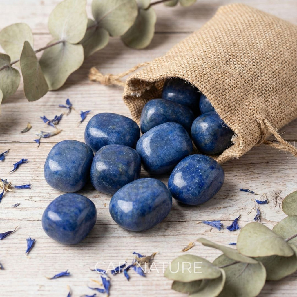 Pietra burattata al quarzo blu