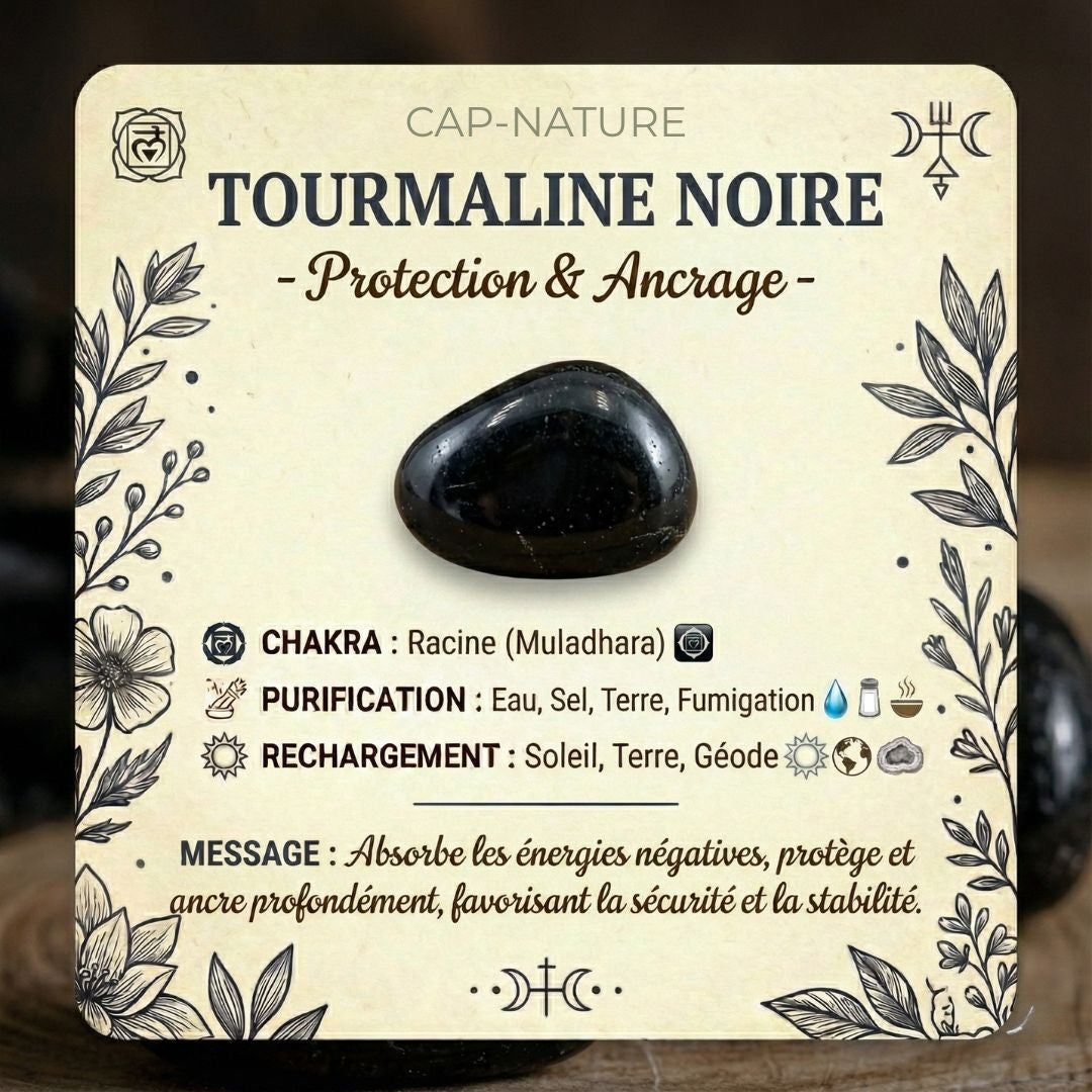 Schwarzer Turmalin-Trommelstein