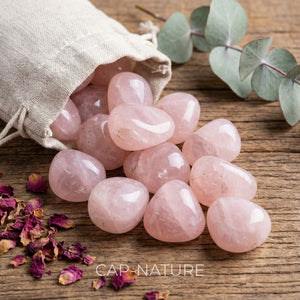 Trommelstein aus Rosenquarz