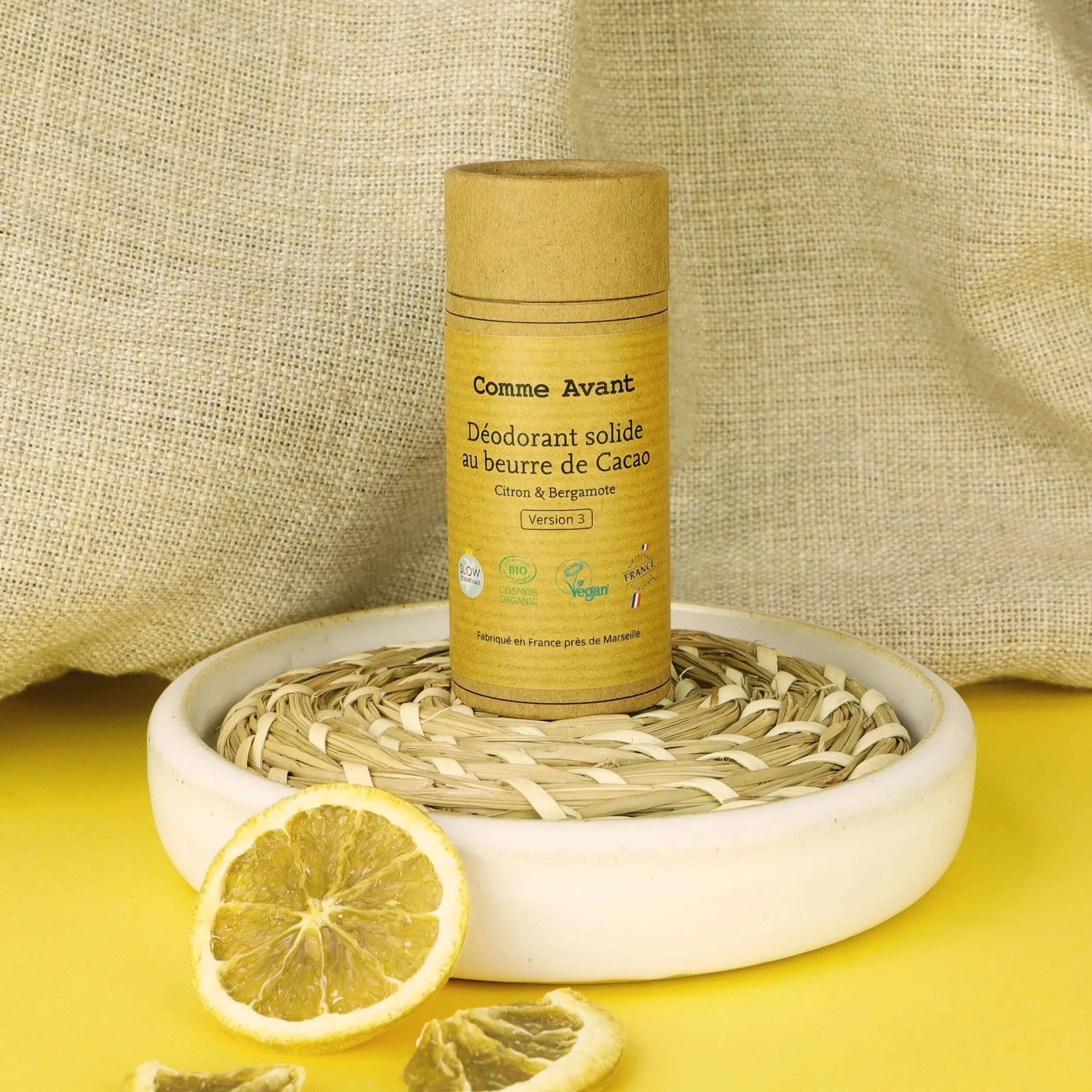 Deodorante solido naturale al limone e bergamotto