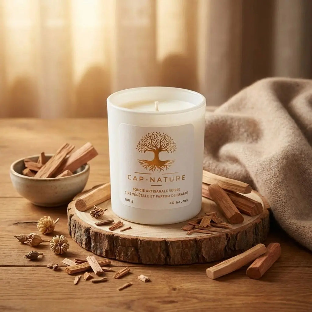 Bougie parfumée Bois de Santal – Profondeur boisée & apaisement intérieur Cap-Nature