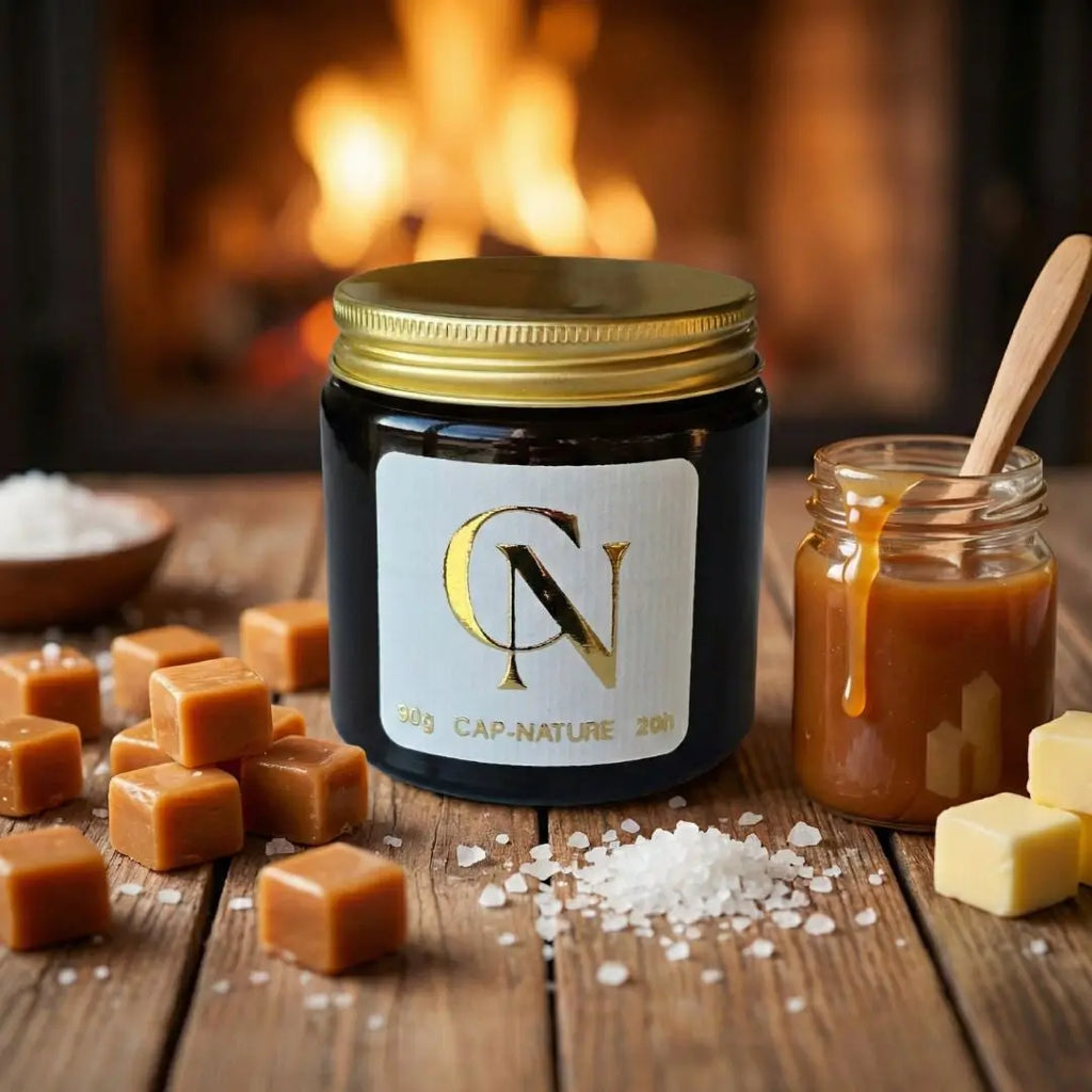Bougie apothicaire Caramel Beurre Salé – Gourmandise réconfortante & douceur absolue